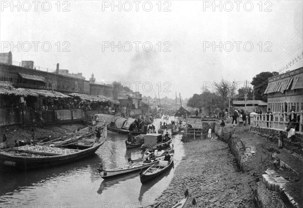 Scene from Whitely bridge, Ashar, Iraq, 1917-1919. Artist: Unknown