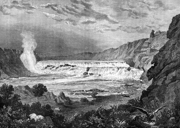 Grand Falls, Missouri River, USA, 19th century.Artist: Jules Laurens