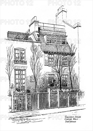 Turner's house, Cheyne Walk, Chelsea, London, 1912. Artist: Frederick Adcock