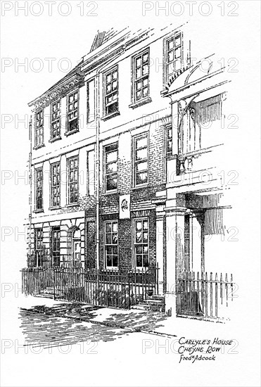 Thomas Carlyle's house, 24 Cheyne Row, Chelsea, London, 1912.Artist: Frederick Adcock