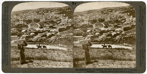 Nazareth, as seen from the north-east, Palestine, 1900.Artist: Underwood & Underwood