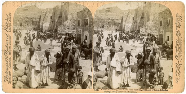 Church of the Nativity, built where Jesus was born, Bethlehem, Palestine, 1900.Artist: Underwood & Underwood