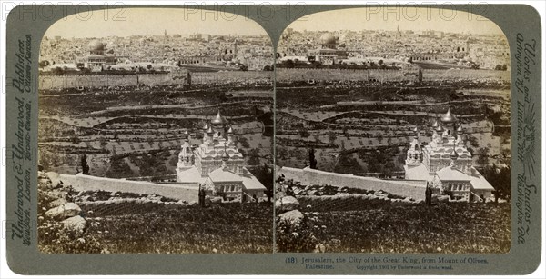 Jerusalem, as seen from the Mount of Olives, Palestine, 1901.Artist: Underwood & Underwood