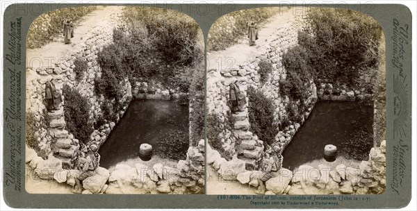 The Pool of Siloam, outside Jerusalem, Palestine, 1900.Artist: Underwood & Underwood