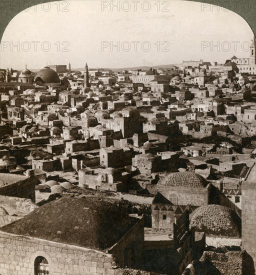 Jerusalem, as seen from the nothern wall, Palestine, 1897.Artist: Underwood & Underwood