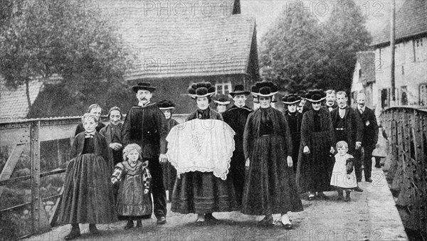 A baptismal procession, Black Forest, Germany, 1922.Artist: Georg Haeckel