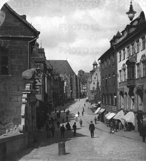 The Fleischbrucke (Meat Bridge), Nuremberg, Germany, c1900s.Artist: Wurthle & Sons