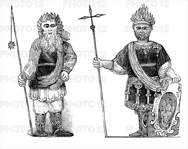 Gog and Magog, Guildhall, London, c1902. Artist: Unknown