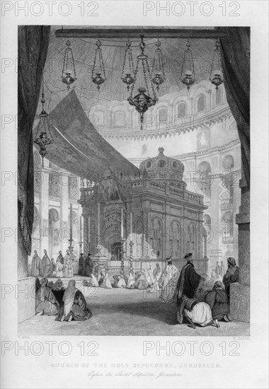 The Church of the Holy Sepulchre, Jerusalem, Israel, 1841.Artist: H Griffiths