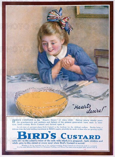 Bird's Custard advert, 1922. Artist: Unknown