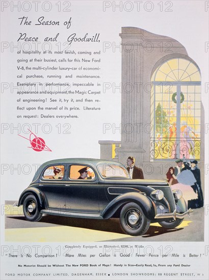 Advert for Ford motor cars, 1936. Artist: Unknown