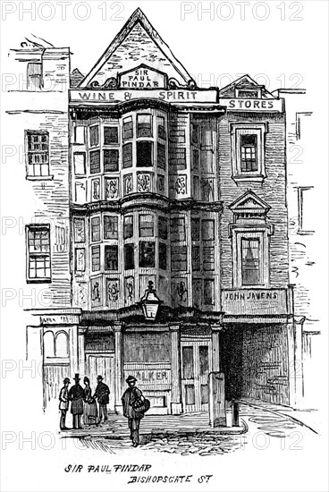 The Sir Paul Pindar public house, Bishopsgate Street, London, 1887. Artist: Unknown