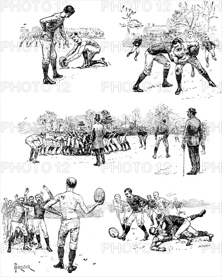 'Football Sketches', 1887. Artist: Unknown