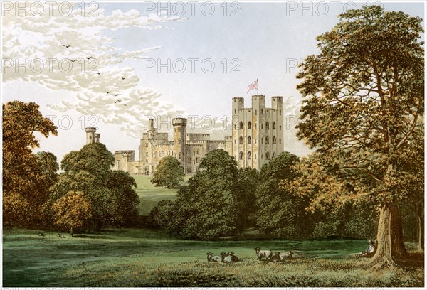 Penrhyn Castle, Caernarvonshire, Wales, home of Lord Penrhyn, c1880. Artist: Unknown