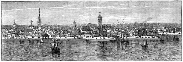 New York in the middle of the 18th century, (c1880). Artist: Unknown