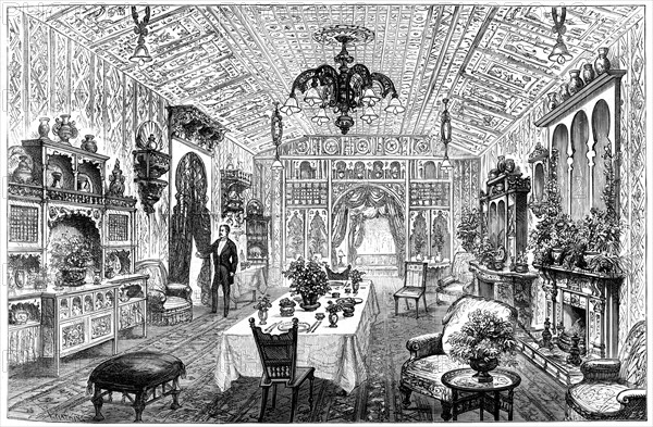 The Luncheon Room at the Town Hall, Birmingham, West Midlands, 1887. Artist: Unknown