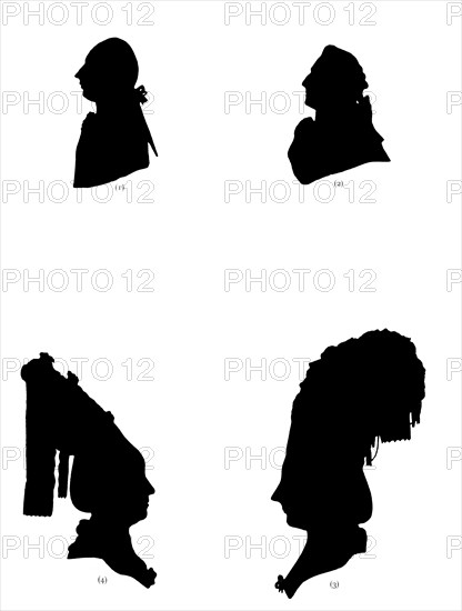 A study of four silhouettes, 1782 (1912). Artist: Unknown