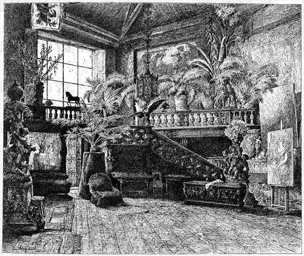 The larger studio of Hans Makart, Vienna, Austria, c1880-1882. Artist: Unknown