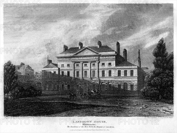 Lansdowne House, Westminster, London, 1815.Artist: J Shury