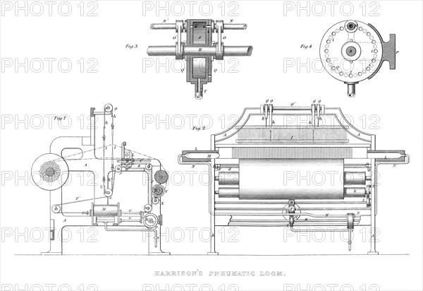 Harrison's Pneumatic Loom, 1886. Artist: Unknown