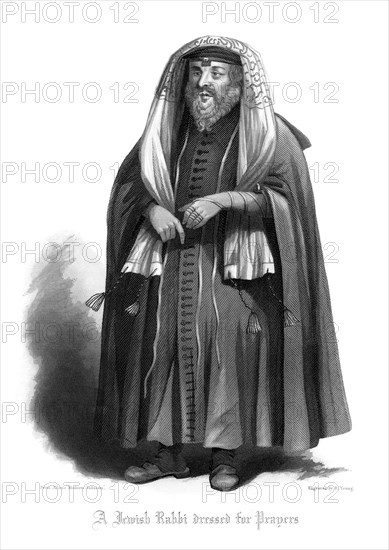 'A Jewish Rabbi Dressed for Prayers'.Artist: R Young