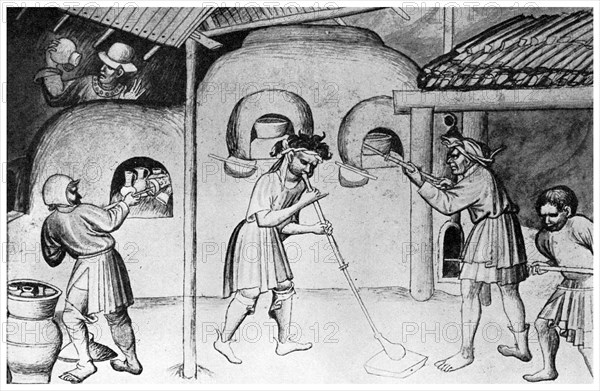 Medieval glassworks, c1300 (1956). Artist: Unknown