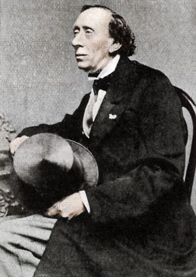 Hans Christian Andersen, Danish author and poet, mid 19th century. Artist: Unknown