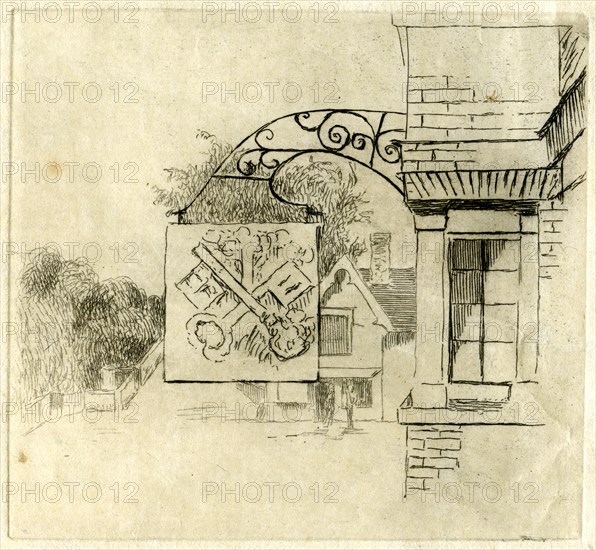 Sign of the Cross Keys, St Neots, Cambridgeshire, 1881.Artist: Edwin Edwards