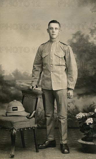 Studio portrait of a soldier of C Company, 2nd Battalion the King's Regiment, Iraq, 1926. Artist: Unknown