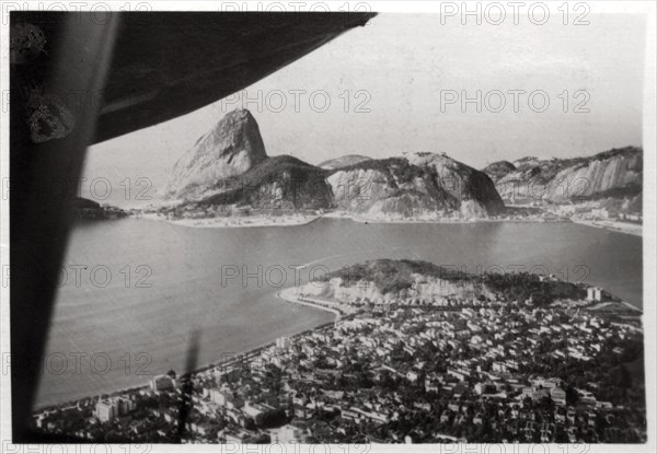 Aerial view of Rio de Janeiro, Brazil, from a Zeppelin, 1930 (1933). Artist: Unknown