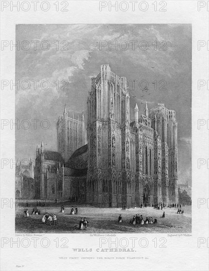 Wells Cathedral, Somerset, c1860. Artist: Benjamin Winkles