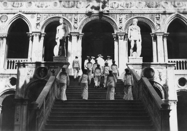 British sailors visiting the Doge's Palace, Venice, Italy, 1938. Artist: Unknown