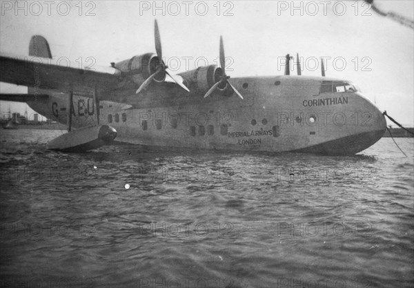 Short Empire flying boat 'Corinthian', Alexandria, Egypt, c1938-c1941. Artist: Unknown