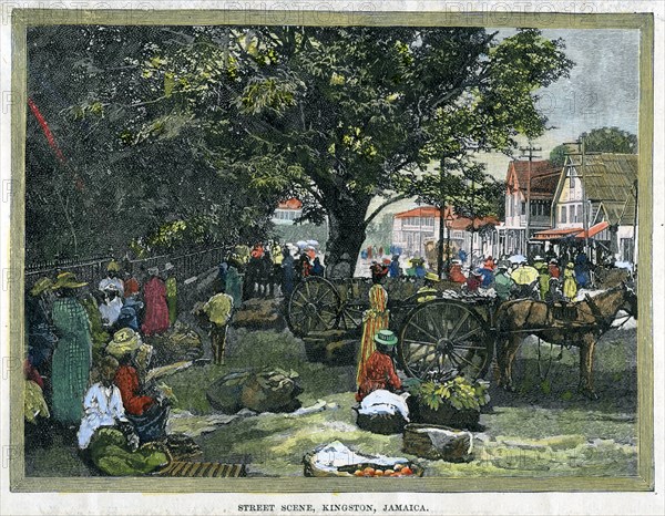 'Street scene, Kingston, Jamaica', c1880. Artist: Unknown