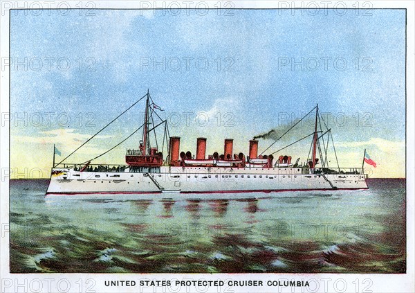 'United States Protected Cruiser 'Columbia'', c1890s. Artist: Unknown