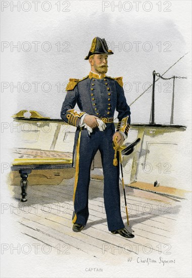 Royal Navy Captain, c1890-c1893.Artist: William Christian Symons