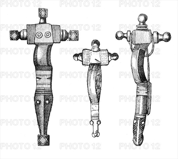 Cruciform fibulae, 1893. Artist: Unknown