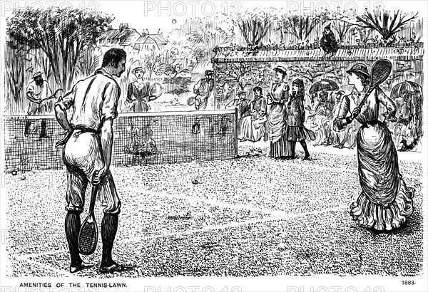 'Amenities of the Tennis Lawn', 1883 (1891).  Artist: George du Maurier