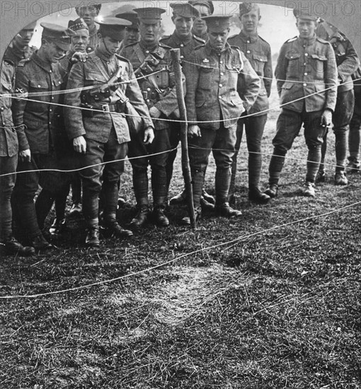 Impression of a body in the ground, Billericay, Essex, World War I, 1916. Artist: Realistic Travels Publishers