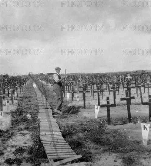 Hooge Crater Cemetery, near Ypres, Belgium, World War I, c1917-c1918. Artist: Nightingale & Co