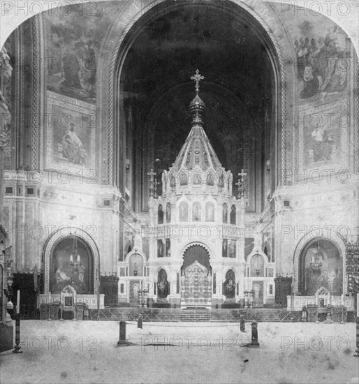 Altar, Cathedral of Christ the Saviour, Moscow, Russia, 1898. Artist: Underwood & Underwood