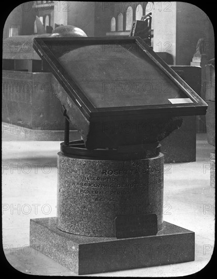 The Rosetta Stone, British Museum, London, c1890. Artist: Newton & Co