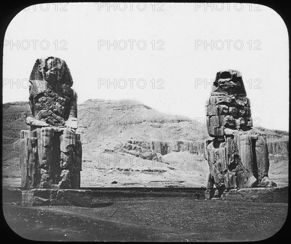 Colossi of Memnon, Luxor (Thebes), Egypt, c1890. Artist: Newton & Co