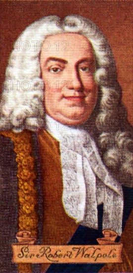 Sir Robert Walpole, taken from a series of cigarette cards, 1935. Artist: Unknown