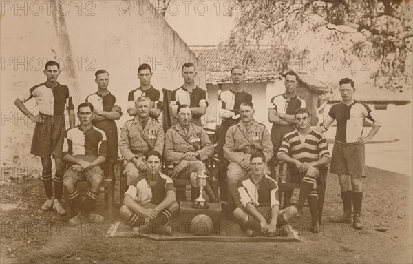 The Young Soldiers Football Team of the First Battalion, The Queen's Own Royal West Kent Regiment. P Artist: Unknown