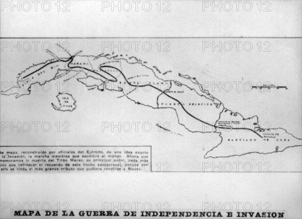 Map of the war of independence and invasion, (1895), 1920s. Artist: Unknown