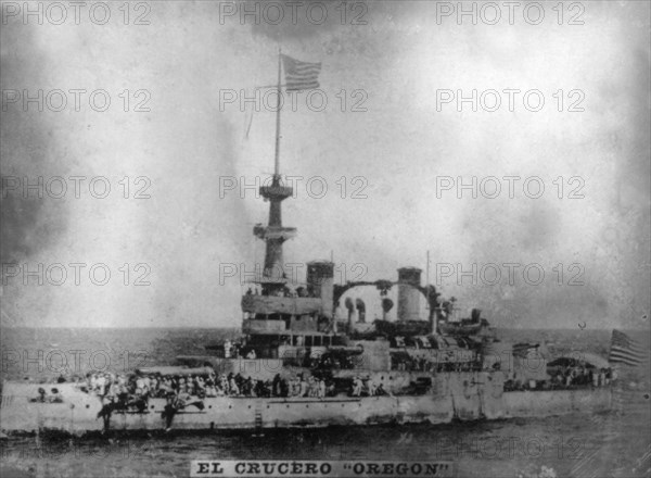 The Oregon battleship, (1898), 1920s. Artist: Unknown