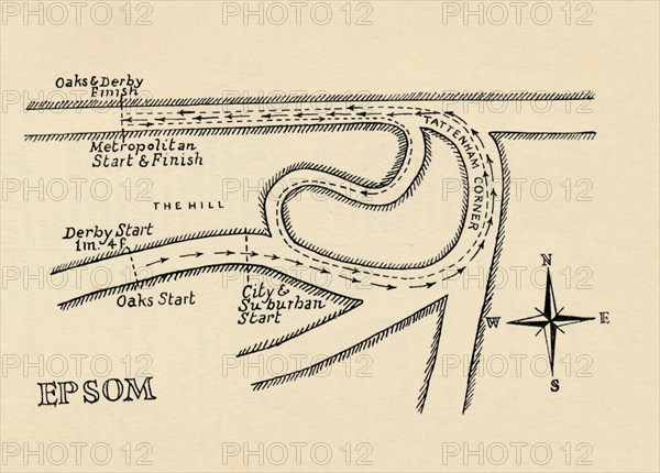 Epsom Race Course, 1940. Artist: Unknown