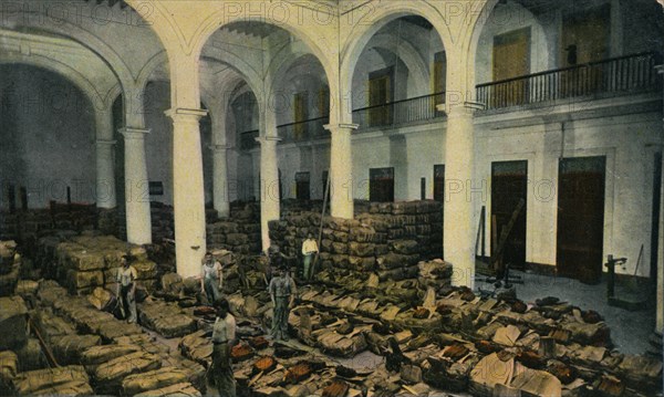 Warehouse of Leaf Tobacco, Havana, Cuba, c1910s. Artist: Unknown