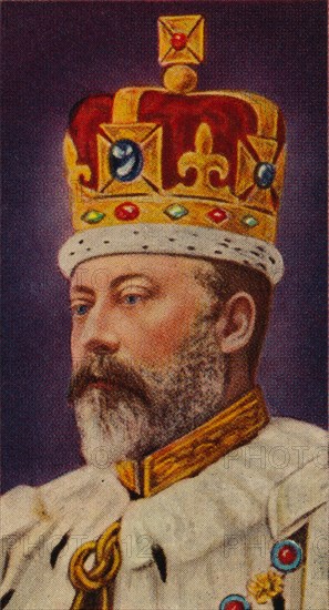 King Edward VII at his coronation, 1902 (1935). Artist: Unknown.